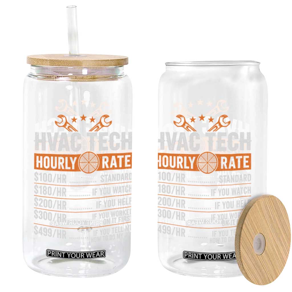 HVAC Tech Hourly Rate Glass Can Funny Labor Pricing List Technician Quote Graphic