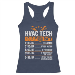HVAC Tech Hourly Rate Racerback Tank Top Funny Labor Pricing List Technician Quote Graphic