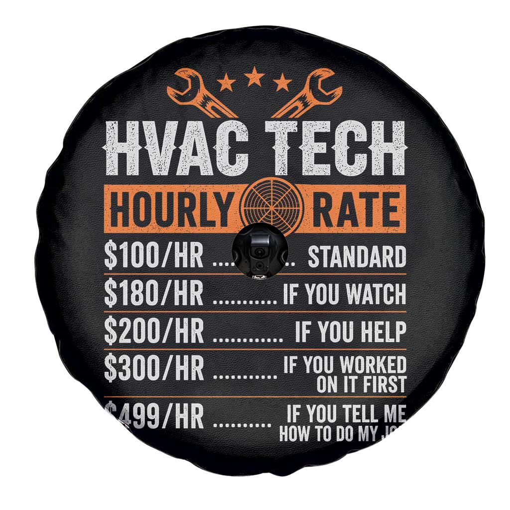 HVAC Tech Hourly Rate Spare Tire Cover Funny Labor Pricing List Technician Quote Graphic