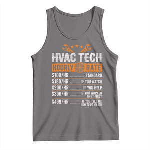 HVAC Tech Hourly Rate Tank Top Funny Labor Pricing List Technician Quote Graphic