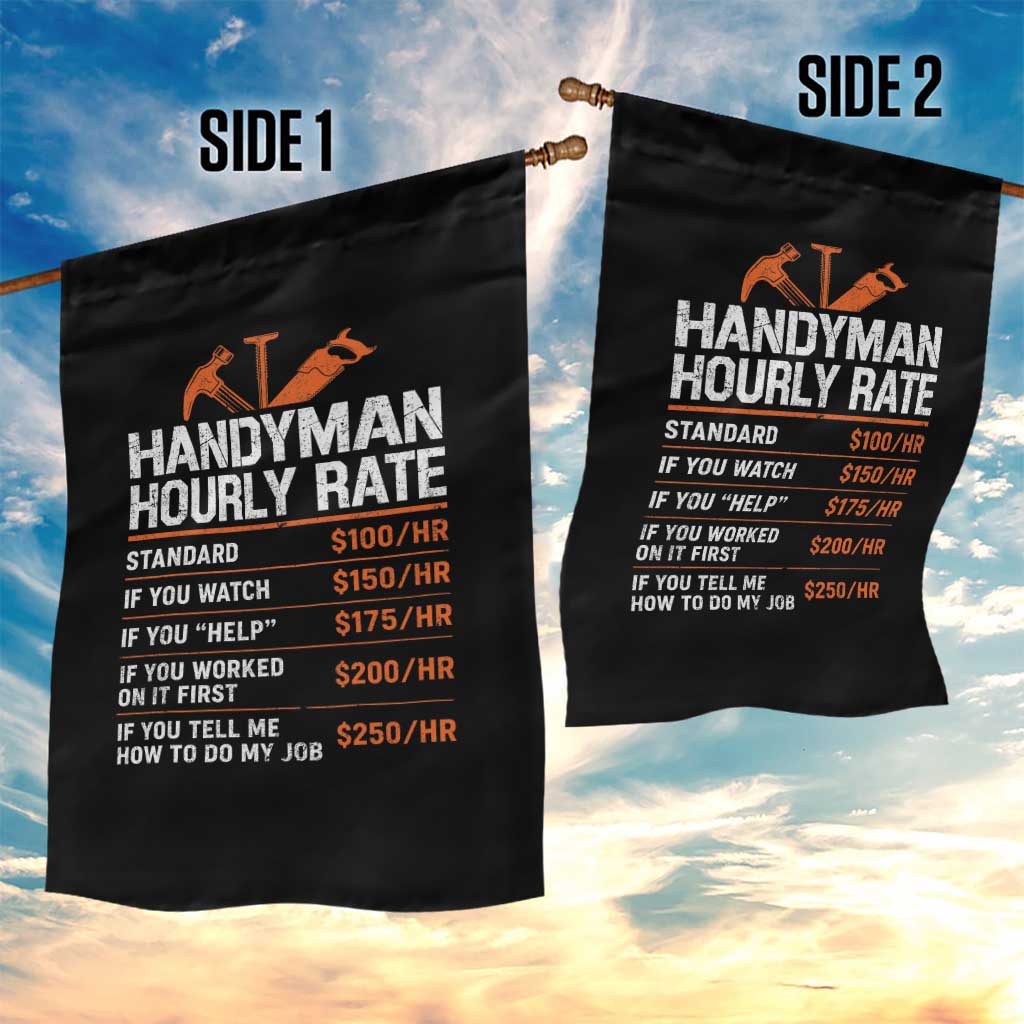 Handyman Hourly Rate Garden Flag Handyman Gifts Contractor Coworker Gift