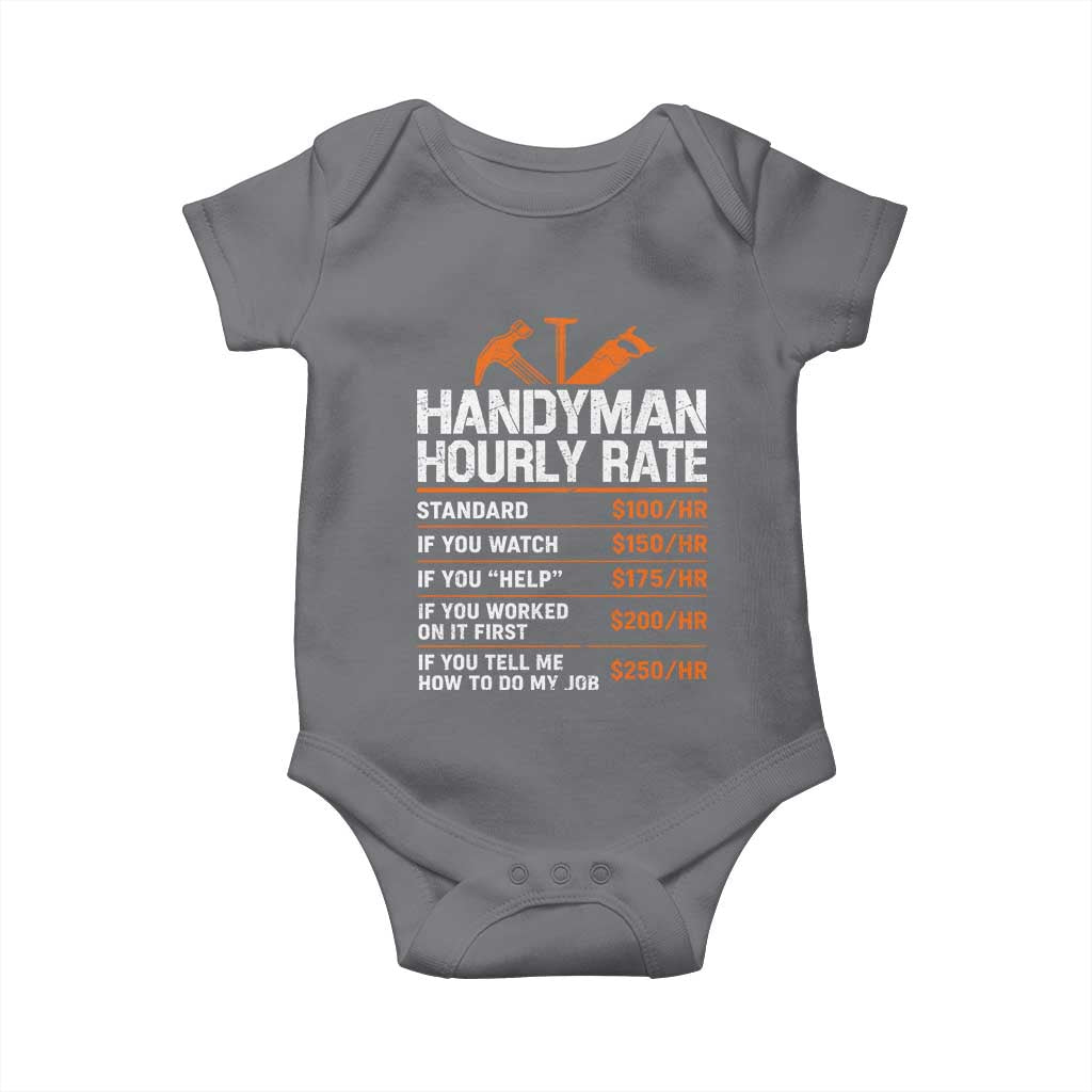 Handyman Hourly Rate Baby Onesie Handyman Gifts Contractor Coworker Gift
