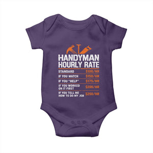 Handyman Hourly Rate Baby Onesie Handyman Gifts Contractor Coworker Gift