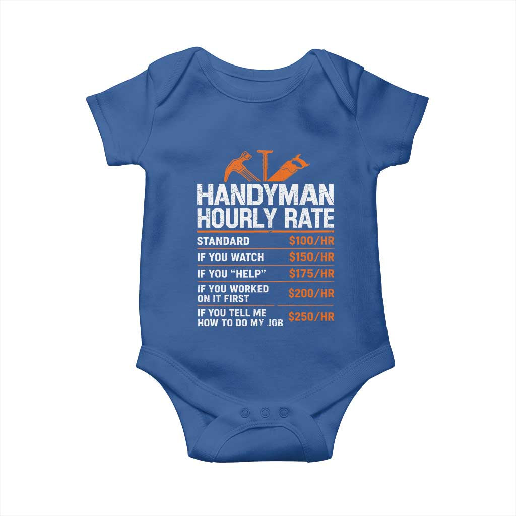 Handyman Hourly Rate Baby Onesie Handyman Gifts Contractor Coworker Gift