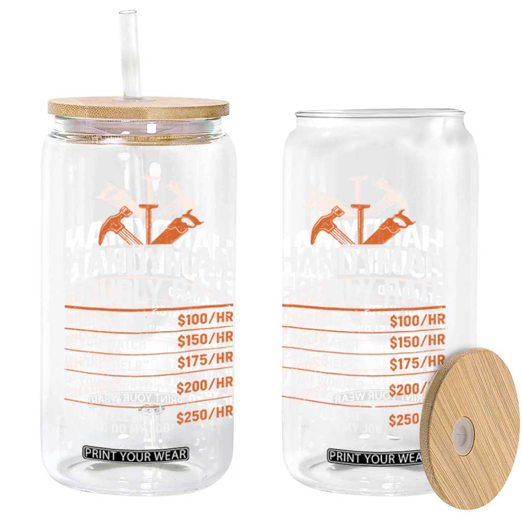 Handyman Hourly Rate Glass Can Handyman Gifts Contractor Coworker Gift