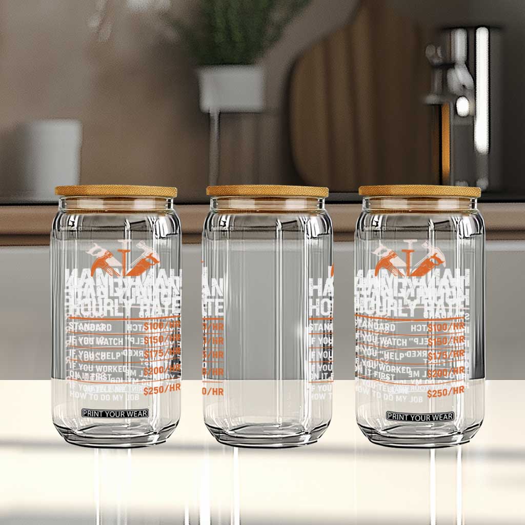 Handyman Hourly Rate Glass Can Handyman Gifts Contractor Coworker Gift