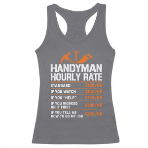 Handyman Hourly Rate Racerback Tank Top Handyman Gifts Contractor Coworker Gift