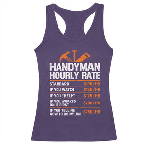 Handyman Hourly Rate Racerback Tank Top Handyman Gifts Contractor Coworker Gift
