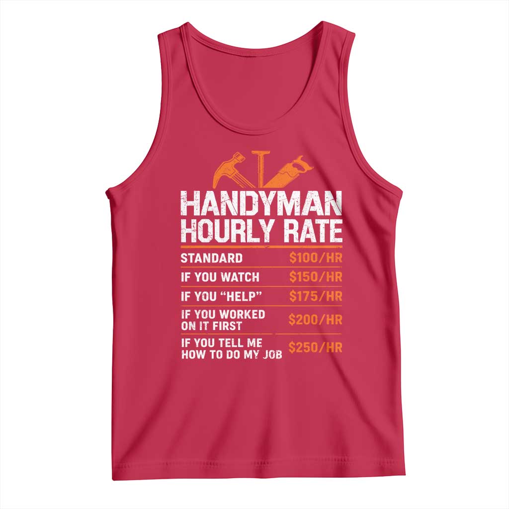 Handyman Hourly Rate Tank Top Handyman Gifts Contractor Coworker Gift