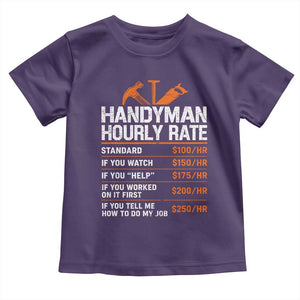 Handyman Hourly Rate Toddler T Shirt Handyman Gifts Contractor Coworker Gift