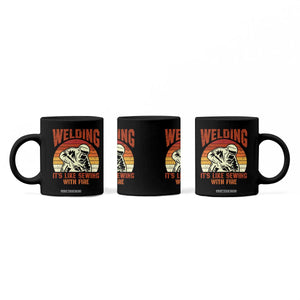 Funny Welder Coffee Mug Welding It's Like Sewing With Fire Retro Graphic