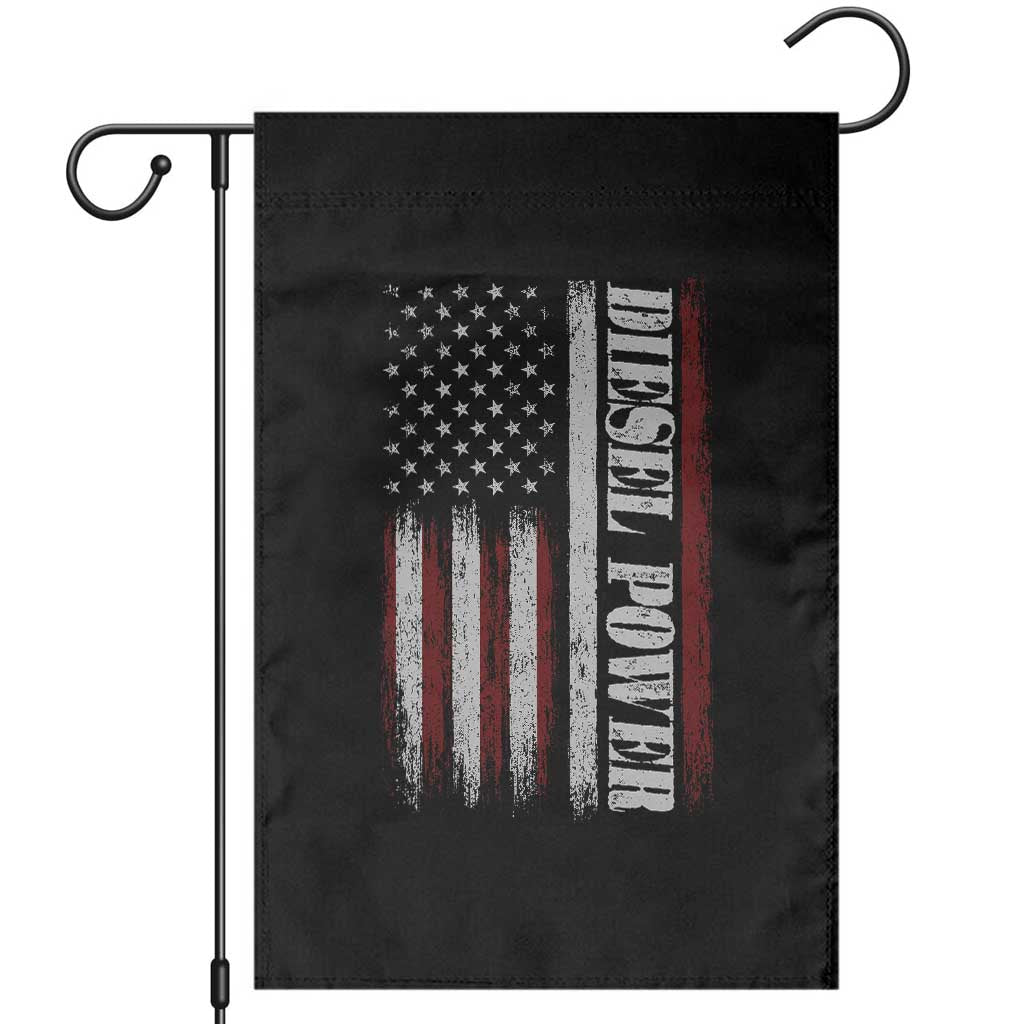 Vintage Distressed Mechanic Trucker Graphic Garden Flag Diesel Power USA Flag TS10 Black Print Your Wear