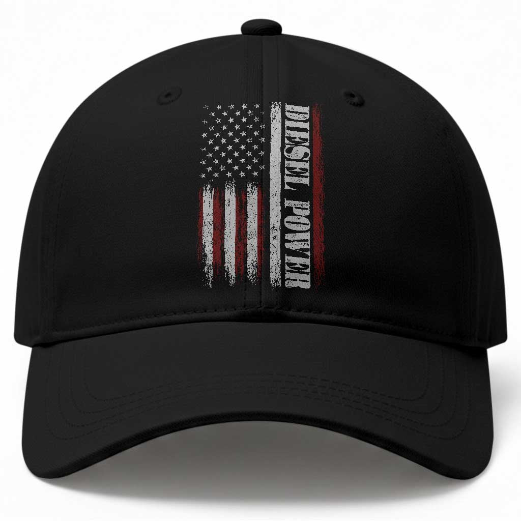 Vintage Distressed Mechanic Trucker Graphic Baseball Cap Diesel Power USA Flag TS10 Print Your Wear