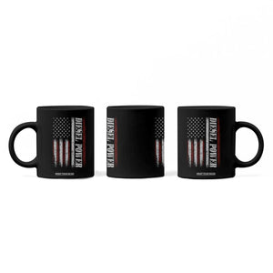 Vintage Distressed Mechanic Trucker Graphic Coffee Mug Diesel Power USA Flag