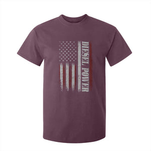 Vintage Distressed Mechanic Trucker Graphic T Shirt For Kid Diesel Power USA Flag