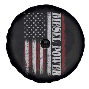 Vintage Distressed Mechanic Trucker Graphic Spare Tire Cover Diesel Power USA Flag