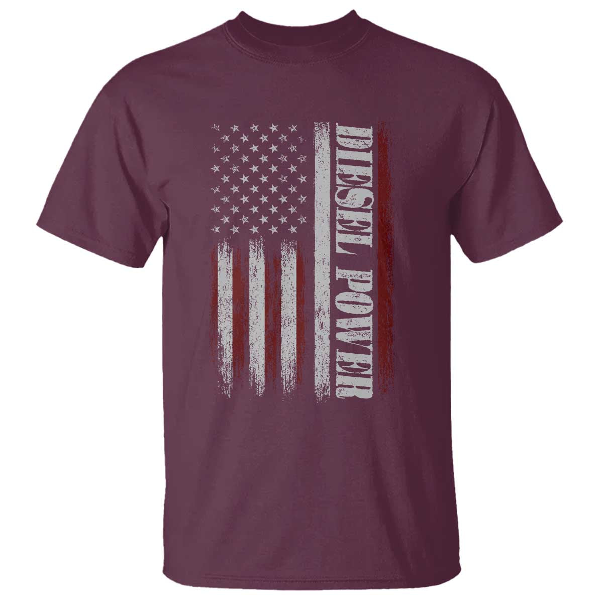 Vintage Distressed Mechanic Trucker Graphic T Shirt Diesel Power USA Flag