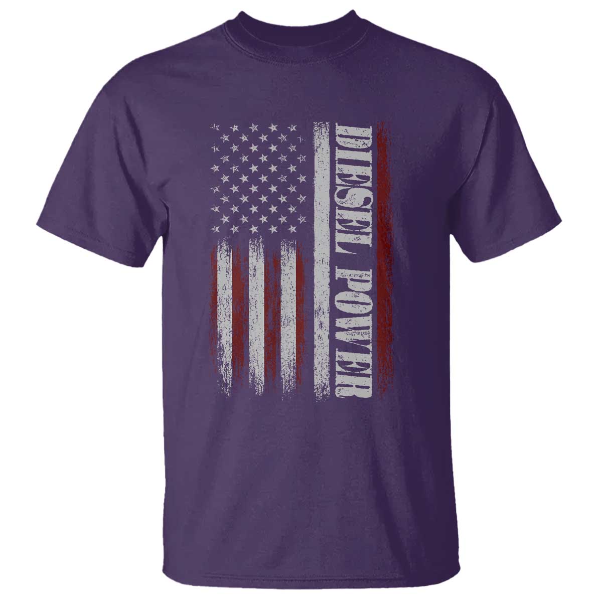 Vintage Distressed Mechanic Trucker Graphic T Shirt Diesel Power USA Flag