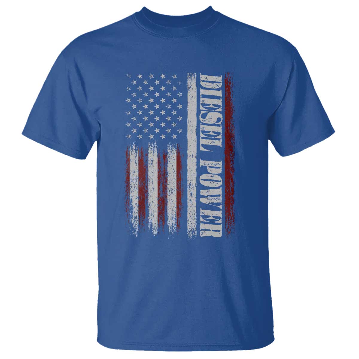Vintage Distressed Mechanic Trucker Graphic T Shirt Diesel Power USA Flag