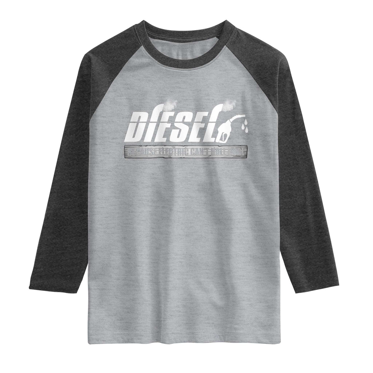Diesel Because Electric Cars Can't Roll Coal Truck Raglan Shirt Trucker Mechanic Graphic