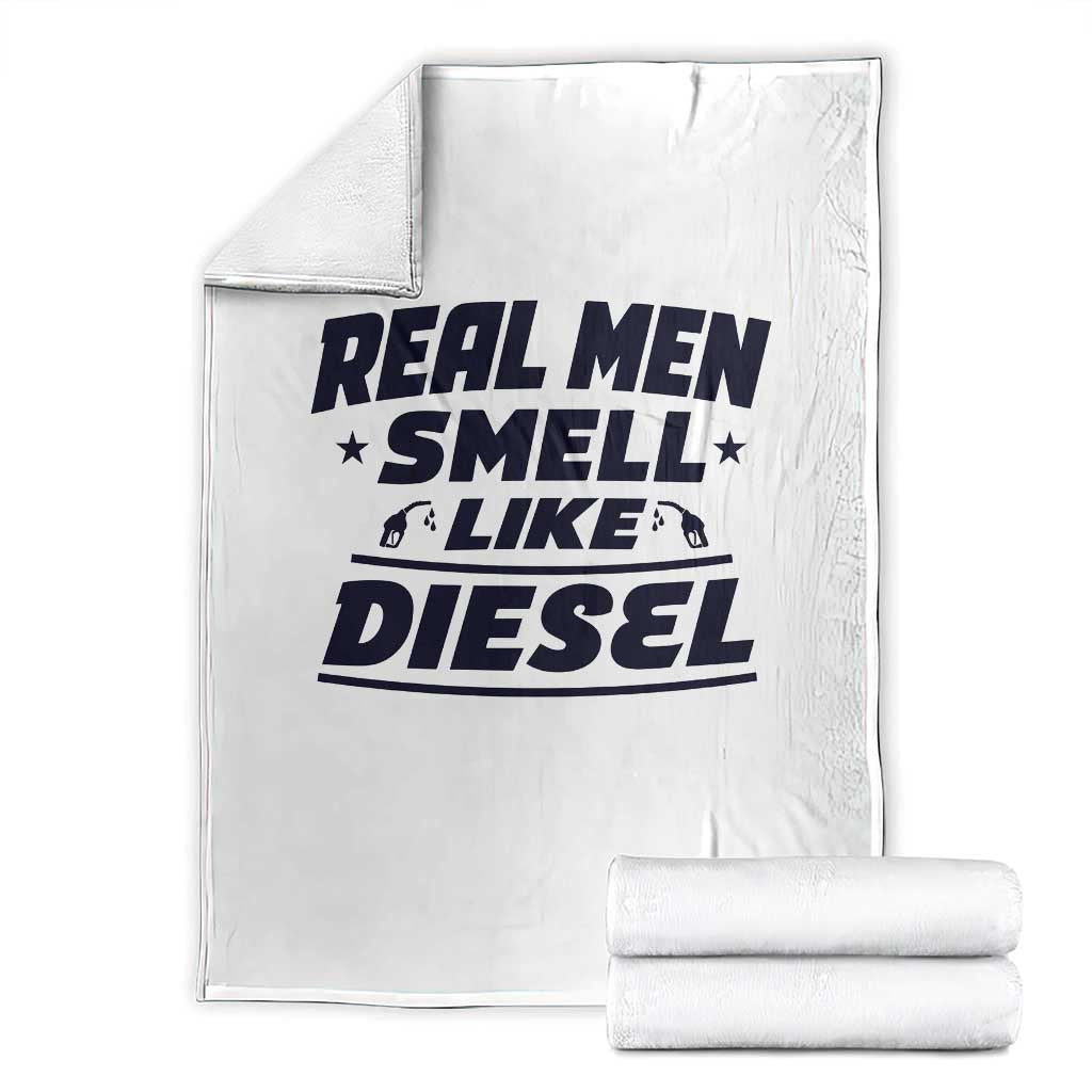 Real Men Smell Like Diesel Truck Mechanic Humor Throw Blanket