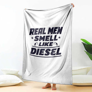Real Men Smell Like Diesel Truck Mechanic Humor Throw Blanket