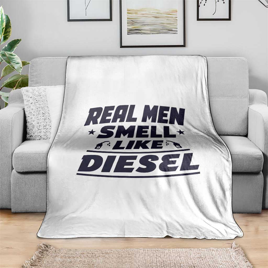 Real Men Smell Like Diesel Truck Mechanic Humor Throw Blanket