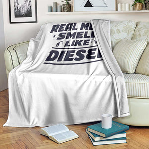 Real Men Smell Like Diesel Truck Mechanic Humor Throw Blanket