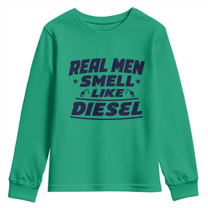 Real Men Smell Like Diesel Truck Mechanic Humor Youth Sweatshirt