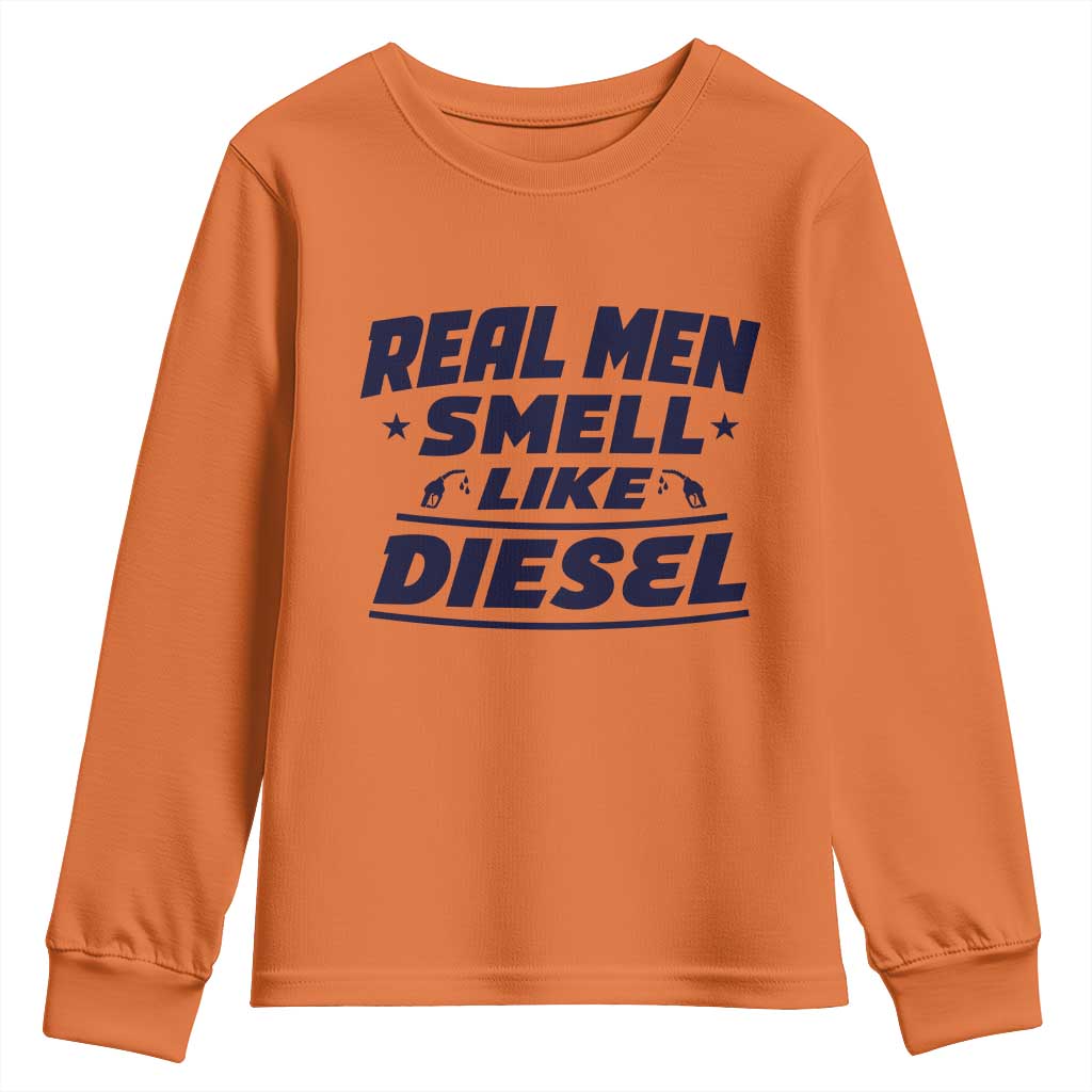 Real Men Smell Like Diesel Truck Mechanic Humor Youth Sweatshirt