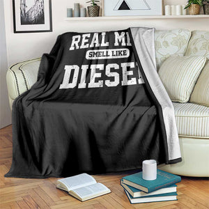 Funny Truck Mechanic Throw Blanket Real Men Smell Like Diesel