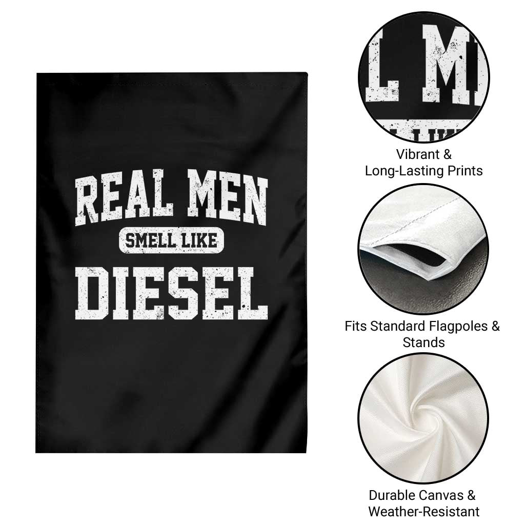 Funny Truck Mechanic Garden Flag Real Men Smell Like Diesel