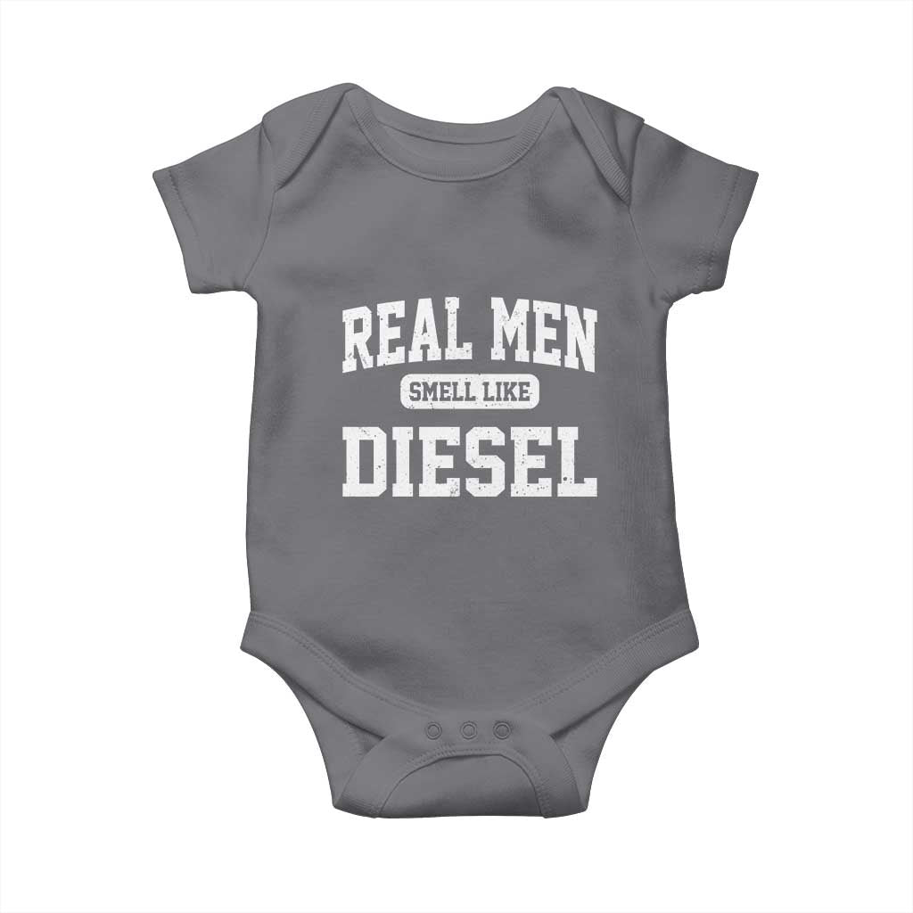 Funny Truck Mechanic Baby Onesie Real Men Smell Like Diesel
