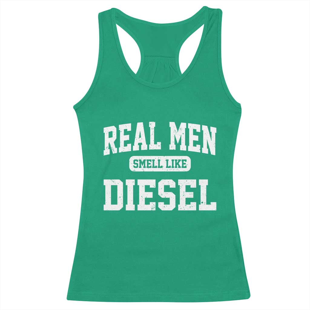 Funny Truck Mechanic Racerback Tank Top Real Men Smell Like Diesel
