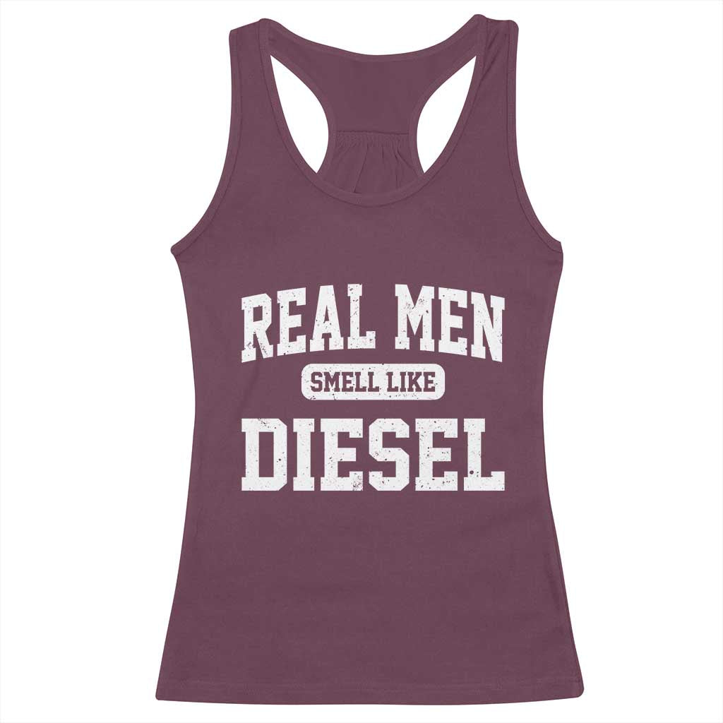 Funny Truck Mechanic Racerback Tank Top Real Men Smell Like Diesel