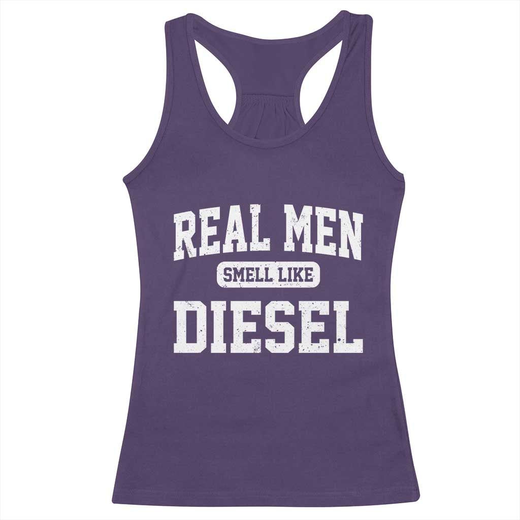 Funny Truck Mechanic Racerback Tank Top Real Men Smell Like Diesel