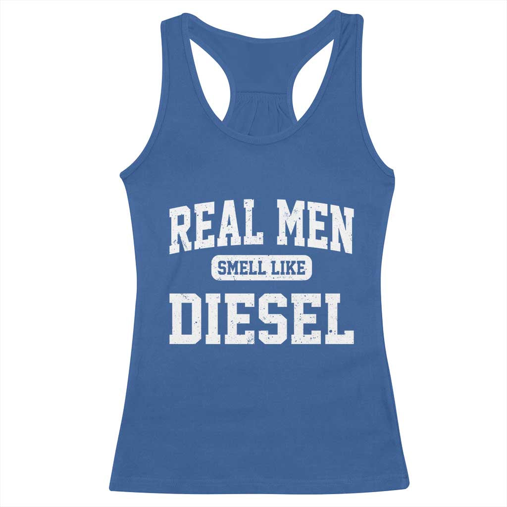 Funny Truck Mechanic Racerback Tank Top Real Men Smell Like Diesel