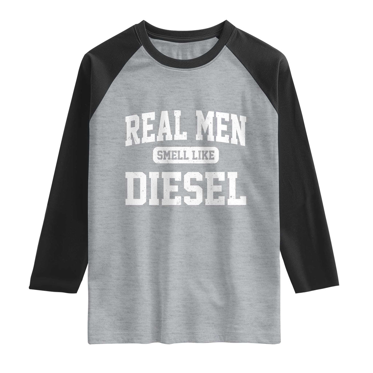 Funny Truck Mechanic Raglan Shirt Real Men Smell Like Diesel