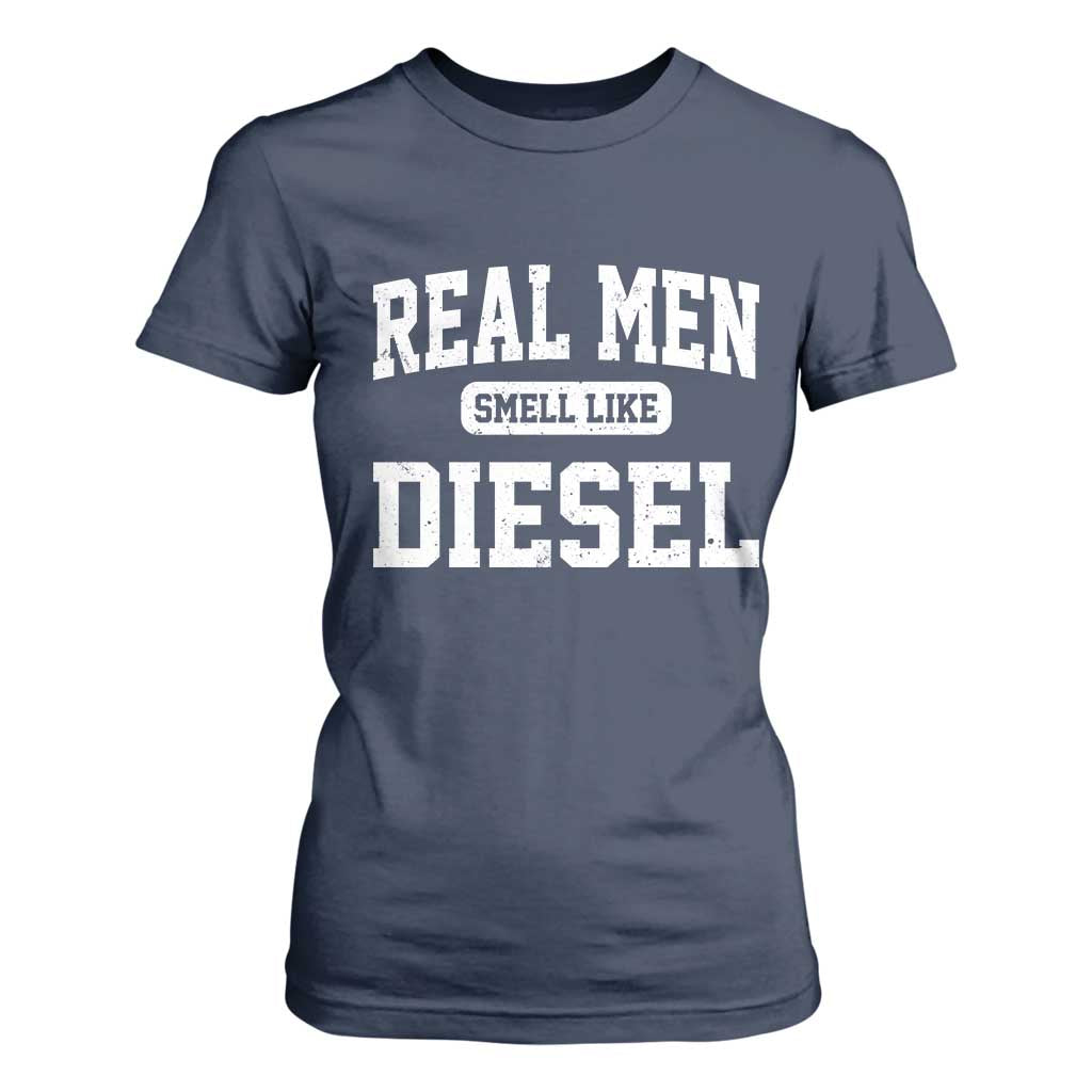 Funny Truck Mechanic T Shirt For Women Real Men Smell Like Diesel