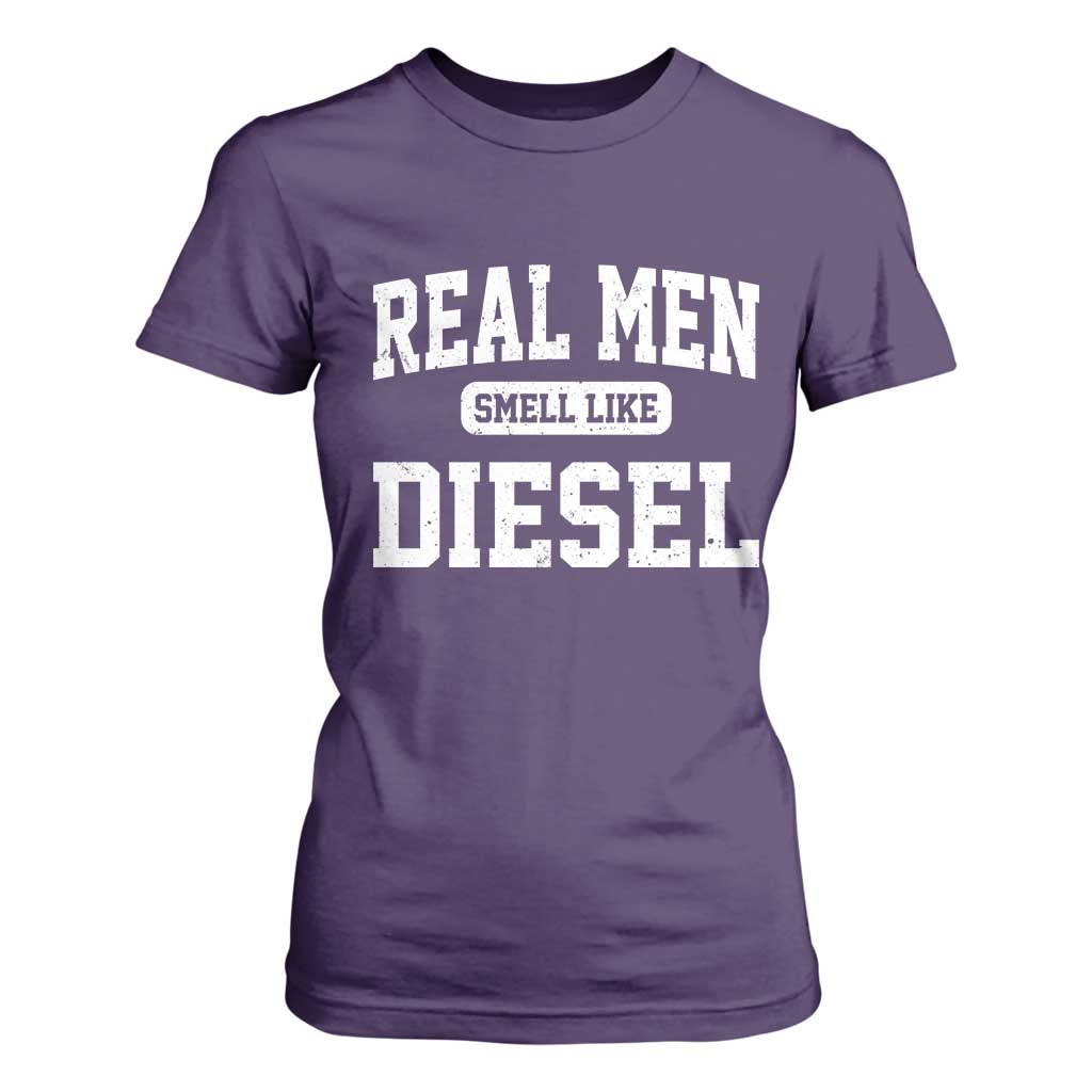 Funny Truck Mechanic T Shirt For Women Real Men Smell Like Diesel