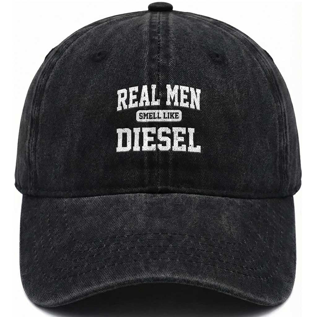 Funny Truck Mechanic Washed Cotton Baseball Cap Real Men Smell Like Diesel TS10 Print Your Wear