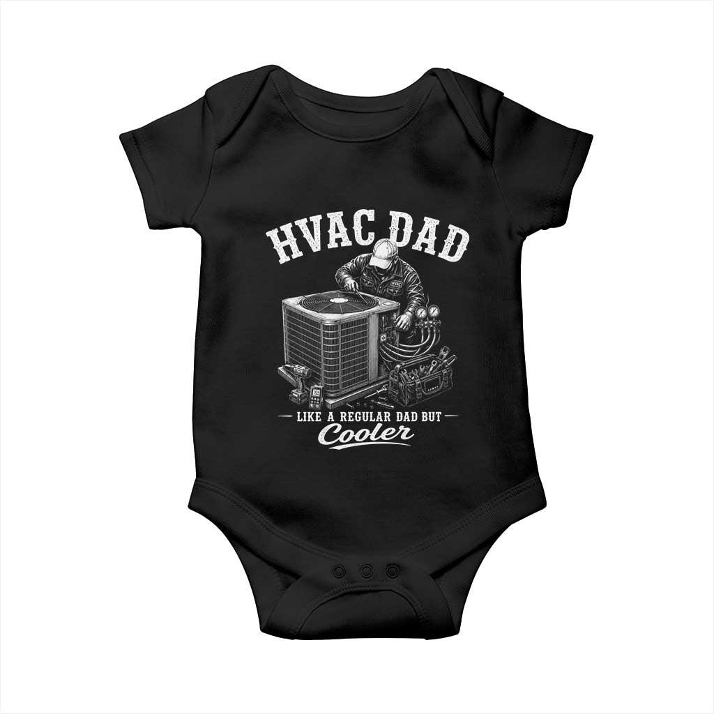 HVAC Dad Baby Onesie Funny Technician Fathers Day Graphic TS10 Black Print Your Wear