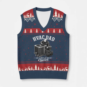 HVAC Dad V-Neck Knit Sweater Vest Funny Technician Fathers Day Graphic