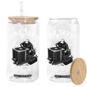HVAC Dad Glass Can Funny Technician Fathers Day Graphic