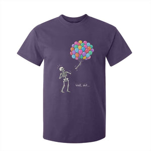 Well Shit Skeleton Detached Arm T Shirt For Kid Gothic Halloween Flying Balloons Graphic