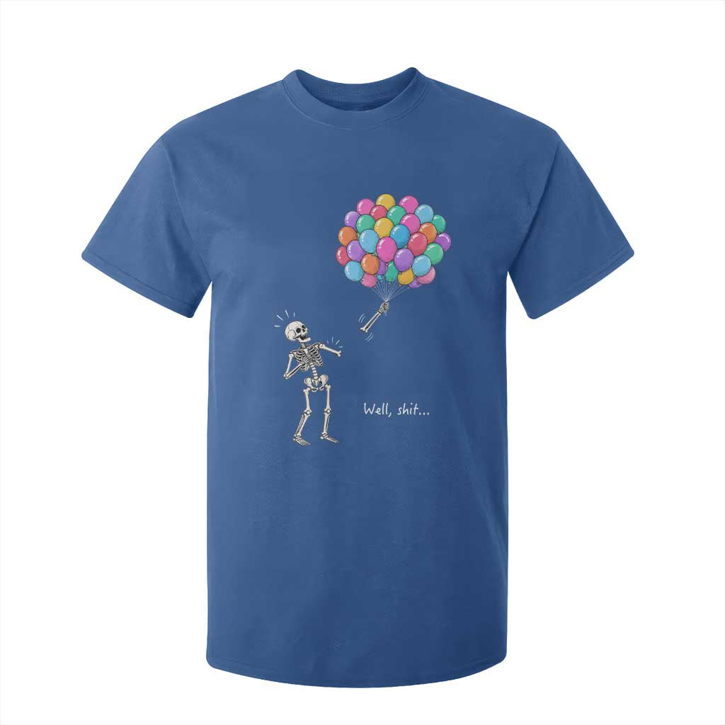 Well Shit Skeleton Detached Arm T Shirt For Kid Gothic Halloween Flying Balloons Graphic