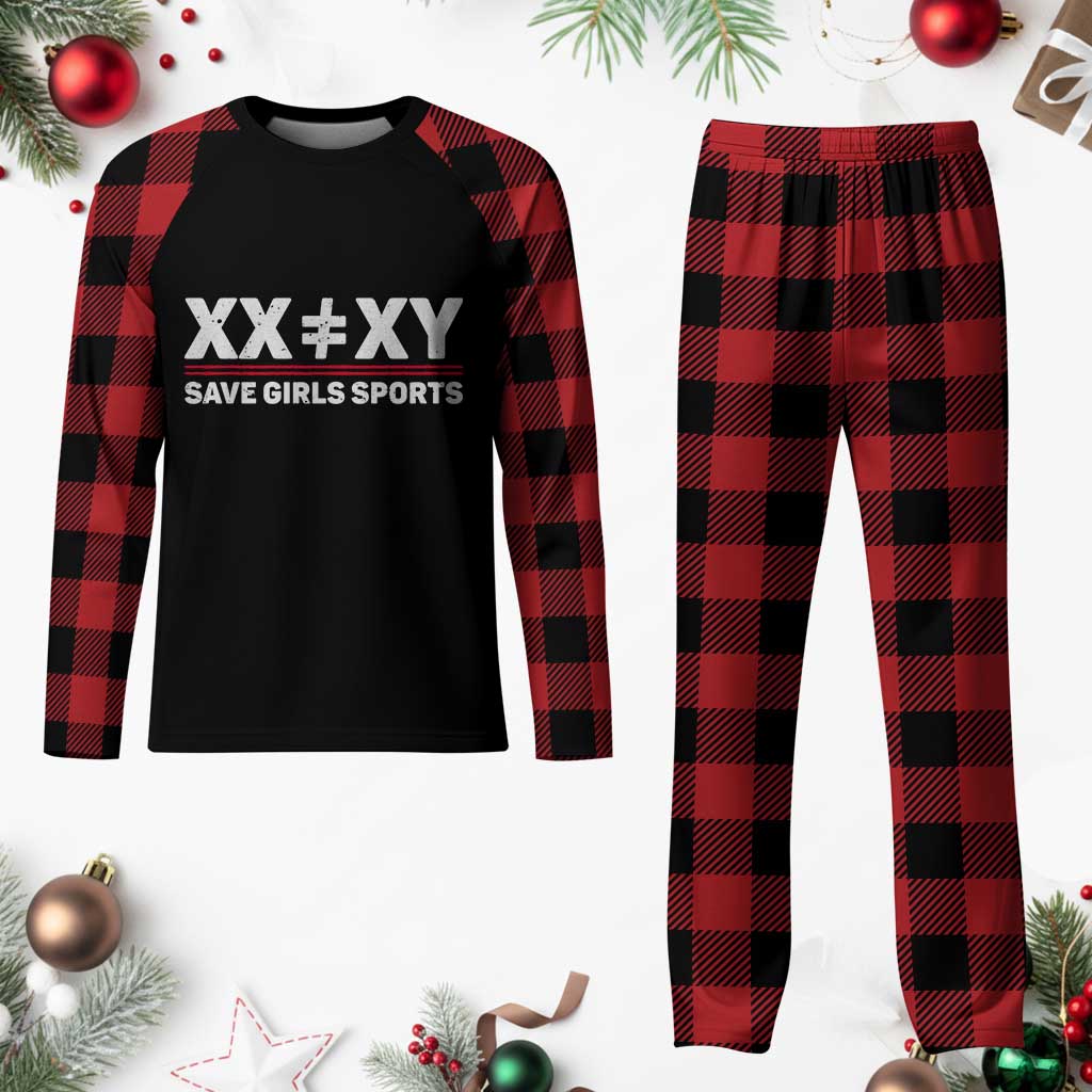 XX Does Not Equal XY Save Girls Sports Plaid Pajama Set