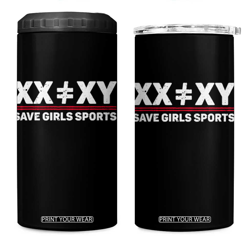 XX Does Not Equal XY Save Girls Sports 4 in 1 Can Cooler Tumbler