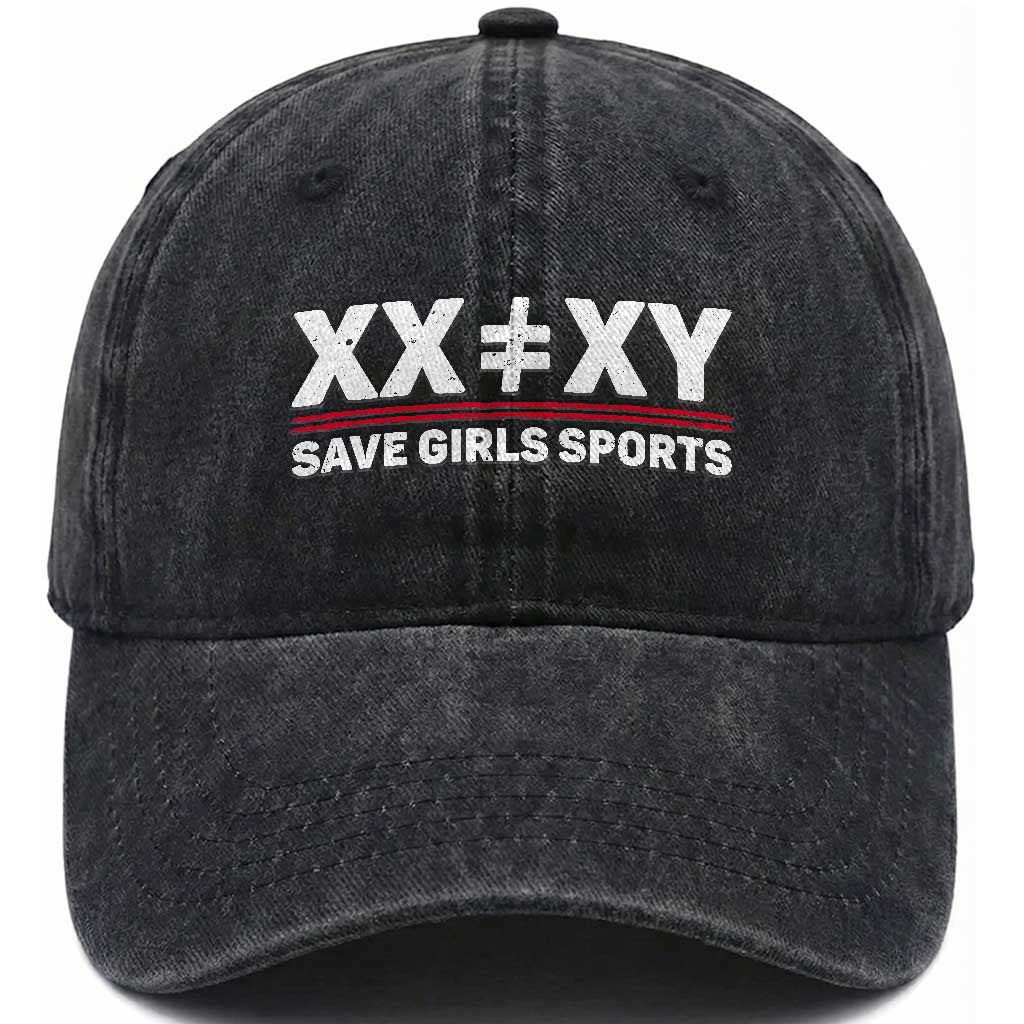XX Does Not Equal XY Save Girls Sports Washed Cotton Baseball Cap