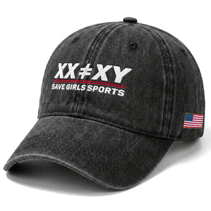XX Does Not Equal XY Save Girls Sports Washed Cotton Baseball Cap